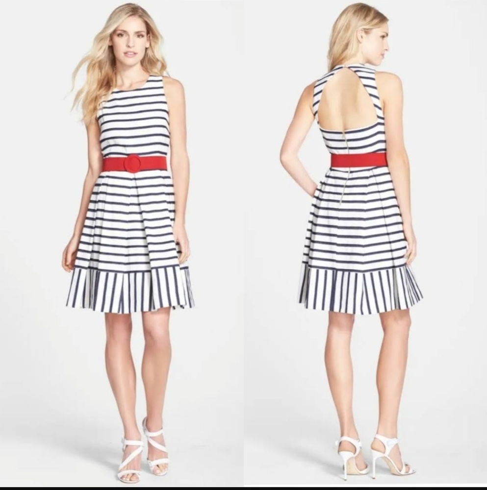 Eliza J Dresses Eliza J Nautical Striped Fit And Flare Dress 14 nwt